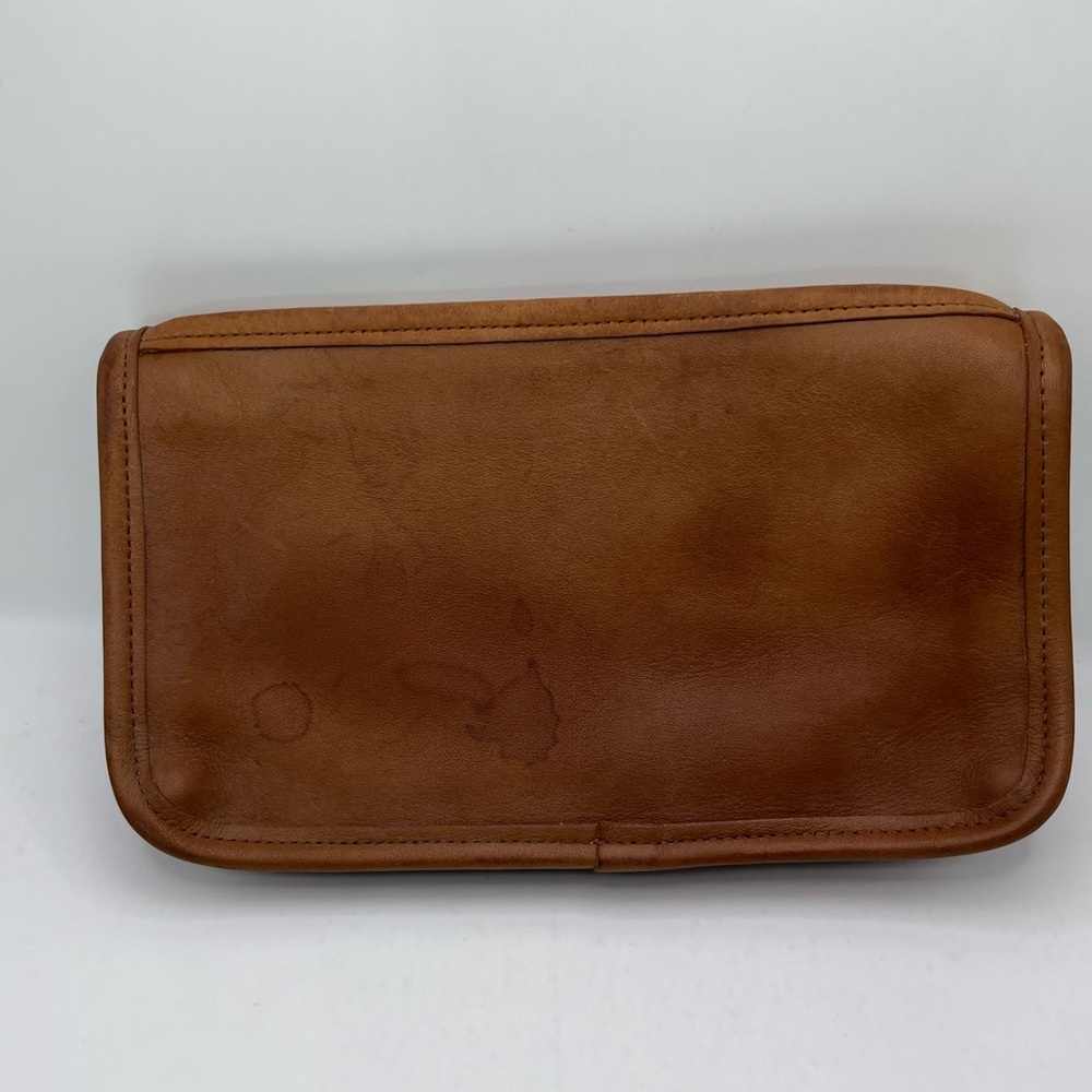 Coach Vintage Brown Leather Cosmetic Bag with Hangtag - Picture 7 of 16